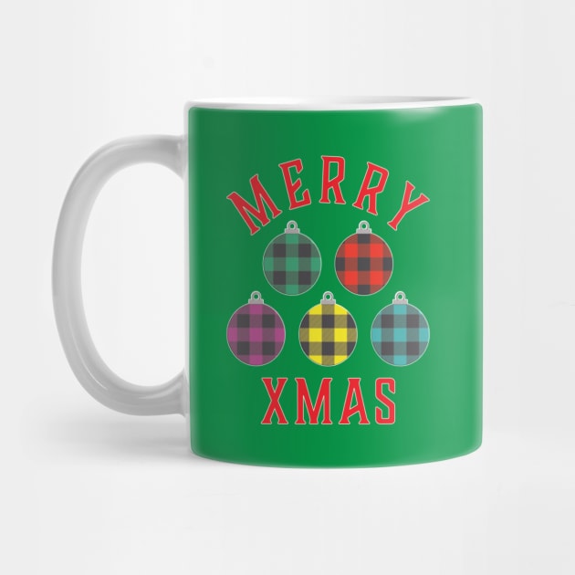 Merry Xmas Buffalo Plaid Ornaments by DPattonPD